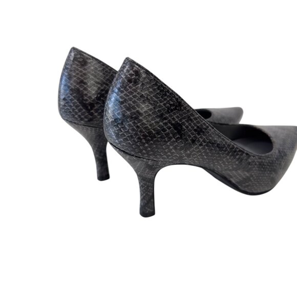 Comfort Plus By Predictions Womens Snake Print Black Pointed-Toe Pumps Size 7M - Picture 11 of 13